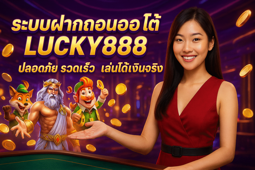 ระบบฝากถอนออโต้ LUCKY888 ปลอดภัย รวดเร็ว เล่นได้เงินจริง